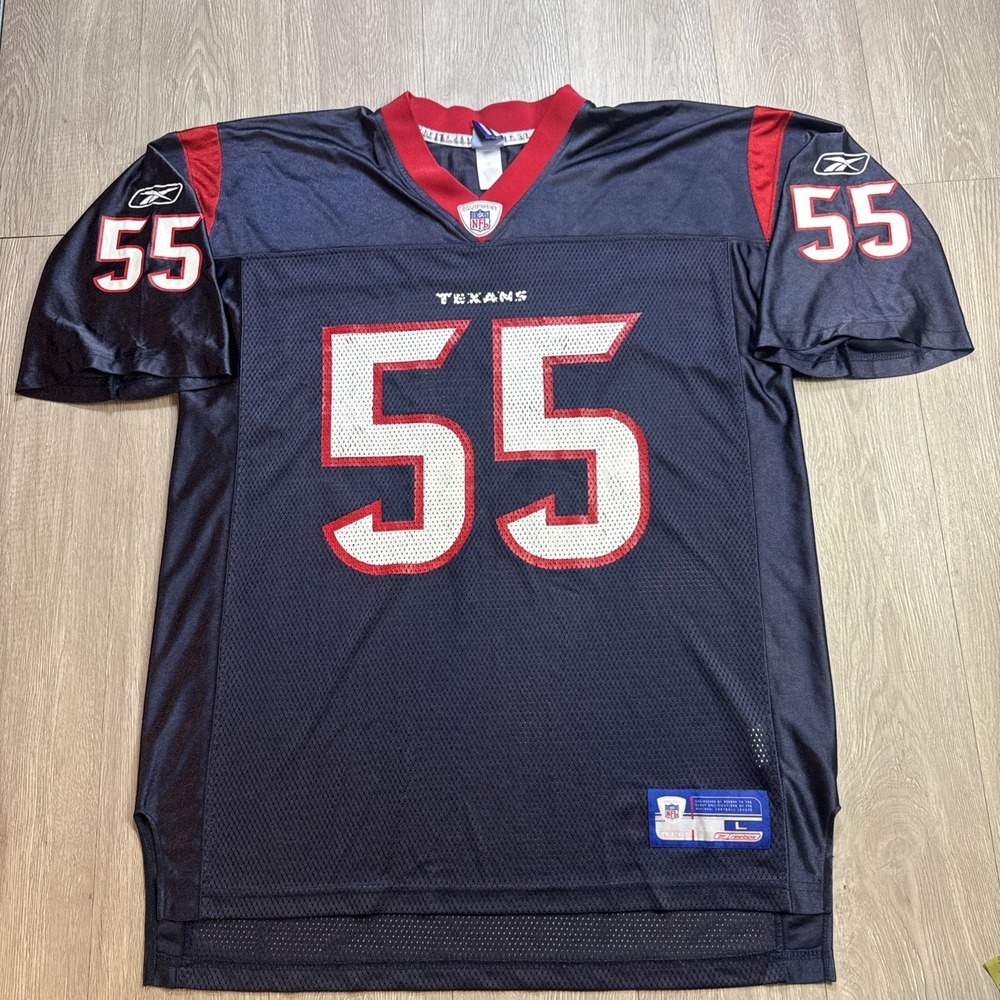 Vintage Houston Texans Jamie Sharper #55 Reebok NFL Jersey Size Large Nylon Y2K
